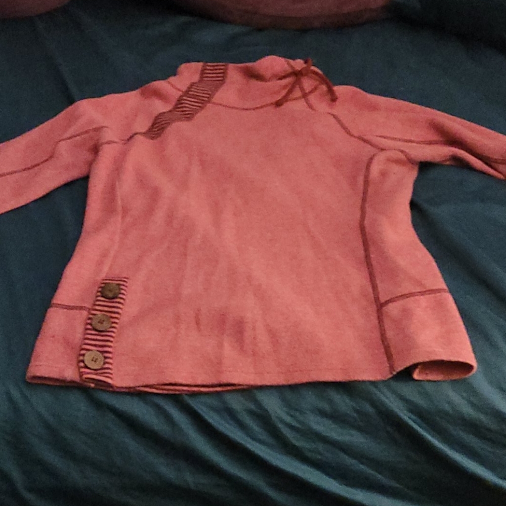 Prana medium,pink, wool, mock neck sweater